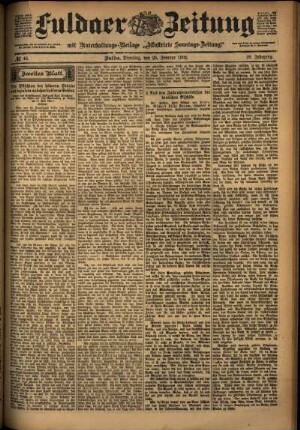 Zweite Ausgabe vom Dienstag, den 25. Februar 1902.