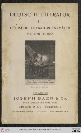 Nr. 562: Deutsche Literatur: Deutsche Literaturdenkmäler von 1750 bis 1832
