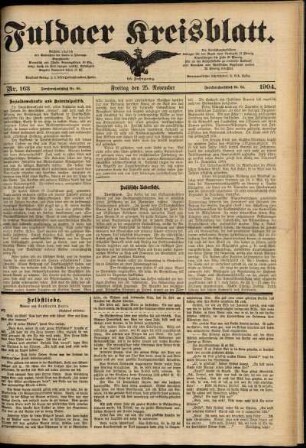 Ausgabe vom Freitag, den 25. November 1904.