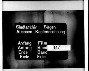 Siechen-, Schul- und Kasten-Rechnung der Stadt Siegen des Kastenverwalters Johann Flender, Ratsverwandter