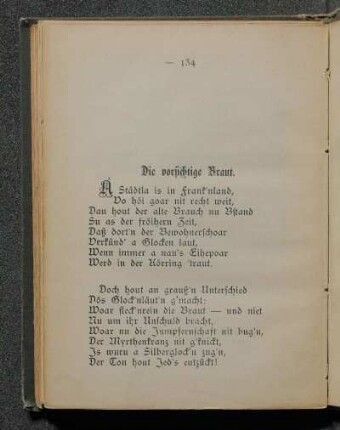Die vorsichtige Braut.