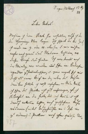 Brief vom 13. August 1884