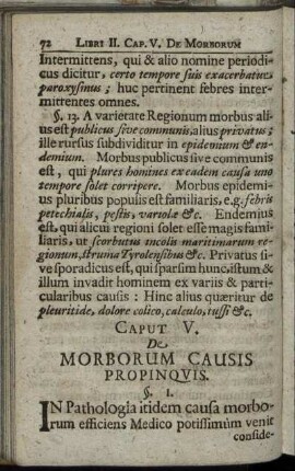 Caput V. De Morborum Causis Propinquis