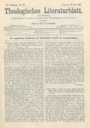 289-290 [Rezension] Thudichum, Friedrich von, Der Brief an die Hebrärer