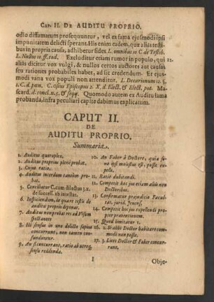 Caput II. De Auditu Proprio.