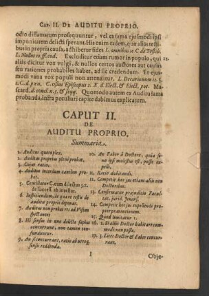 Caput II. De Auditu Proprio.
