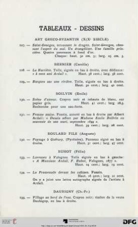 Tableaux - Dessins (Nr. 127-137)