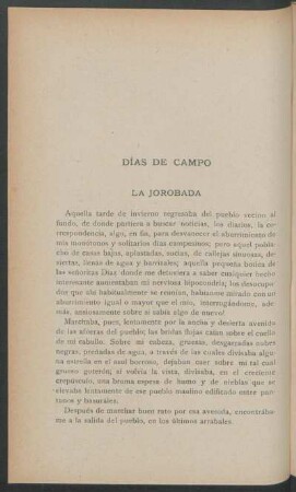 Días de campo : La Jorobada