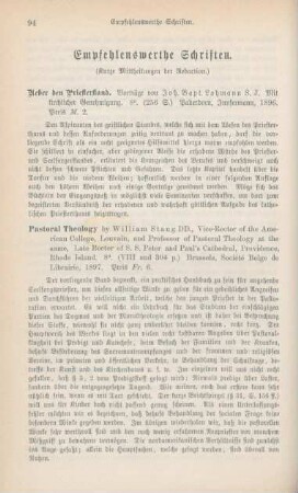 94-109 Empfehlenswerthe Schriften