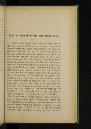 10. Toast bei einem Verlobungs- oder Hochzeitsmahle.