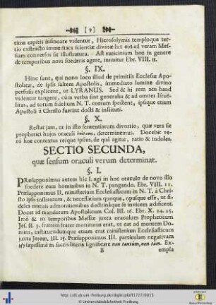Sectio Secunda.