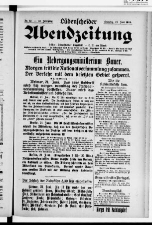 Lüdenscheider Abendzeitung : früher Lüdenscheider Tageblatt