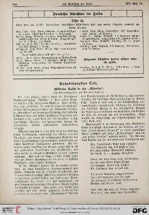 Wilhelm Busch in der "Allotria" : ein Erinnerungsblatt