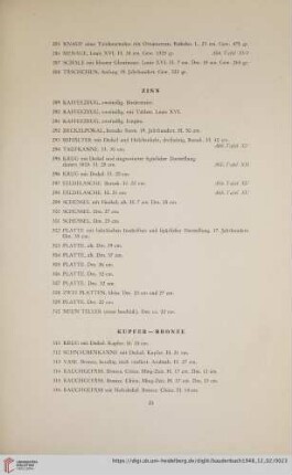 Zinn (Nr. 289-310)