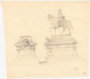 Kaiserdenkmal, Münster: Sockelfront und Seitenansicht