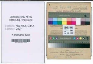 Entnazifizierung Karl Kehrmann , geb. 08.10.1911 (Polizeibeamter)
