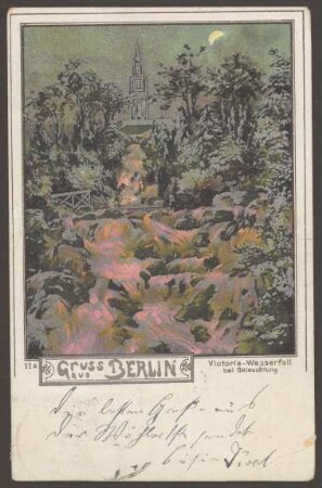 Ansichtskarte Victoria-Wasserfall, Kreuzberg, koloriert