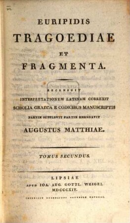 Euripidis tragoediae et fragmenta, 2