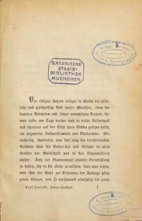 Justine Dankmar : Eine Berliner Geschichte von Karl Jeanicke