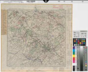 Katasteramt Coesfeld  Kreis Coesfeld, Meßtischblatt Dülmen 4109, Farbige Einzeichnung mit Namensliste