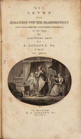 Het Leven van Johannes Wouter Blommesteyn : eene Hollandsche Familiegeschiedenis uit het begin der achttiende Eeuw ; met Platen, 1