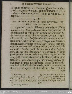§. XII. Homonymia Vocabuli Exspectativa Pro Iure Aliquo Sumti