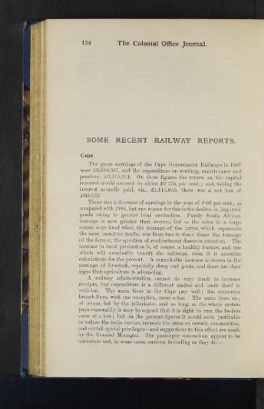 Some Recent Railway Reports