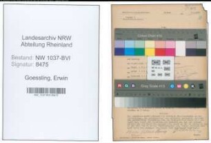 Entnazifizierung Erwin Goessling , geb. 04.09.1914 (Arbeiter)