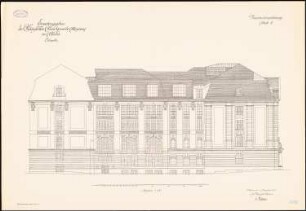 Unterrichtsanstalt des Kunstgewerbemuseums, Berlin Erweiterung: Ansicht Ostseite 1:100