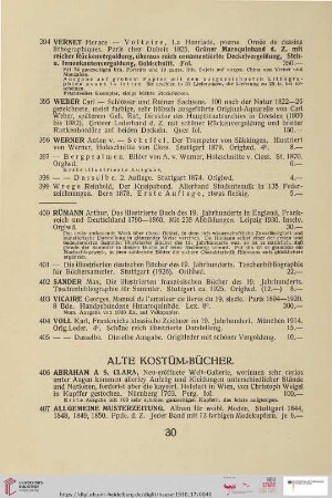 Alte Kostüm-Bücher (Nr. 406 - 467)