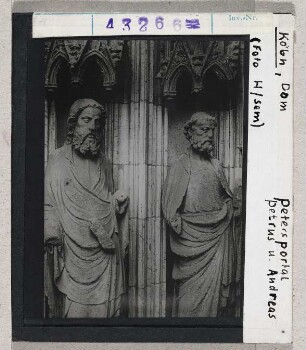 Köln: Dom, Westfassade, Südportal (Petrusportal), Petrus und Andreas