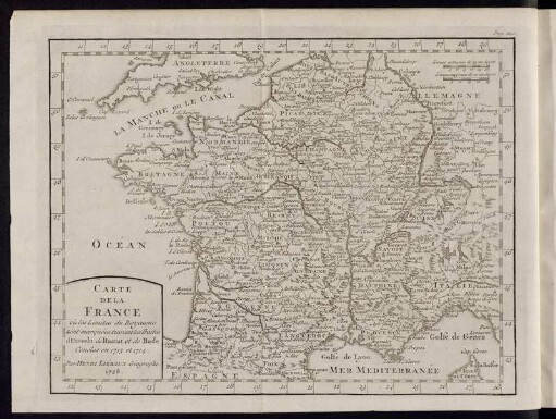Carte de la France où les Limites du Royaume...d´Utrecht de Rastat et de Bade Conclus en 1713. et 1714.