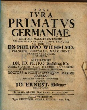 Ivra Primatvs Germaniae