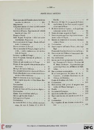 Indice degli articoli / Bibliografia / Nomi di coloro che fornito articoli al bullettino / Indice delle tavole / Errata / Corrige