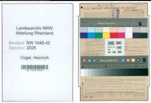 Entnazifizierung Heinrich Vogel , geb. 28.11.1884 (Orthopaediemechaniker)