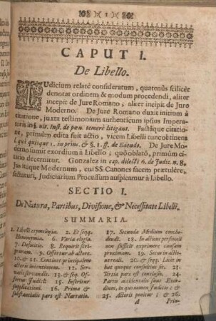 Sectio I. De Natura, Partibus, Divisione, & Necessitate Libelli.