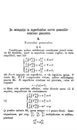 De cantenariis in superficiebus curvis nonnullis rotatione generatis.