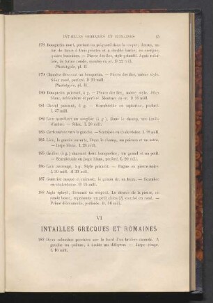 VI. Intailles grecques et romaines