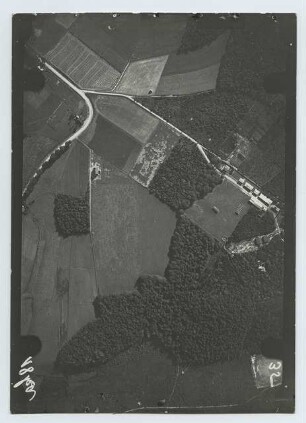 Luftaufnahme der Straße Windfoche, Beyenburg (Wuppertal): Ansicht, Straße mit Gehöften, Wiesen, Wald und Feldern