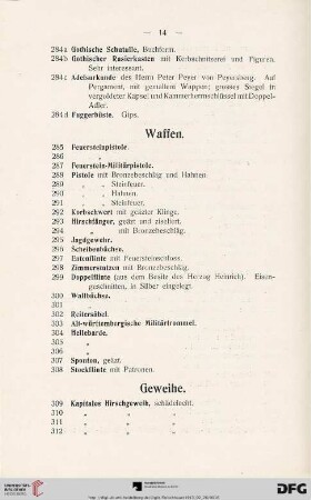 Waffen (Nr. 285-308)