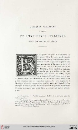 2. Pér. 17.1878: Quelques remarques à propos de l'influence italienne dans une oeuvre de Dürer