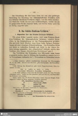 II. Das Gelatine-Emulsions-Verfahren
