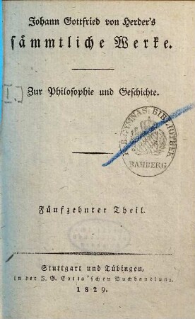 Johann Gottfried von Herder's Nachlese historischer Schriften