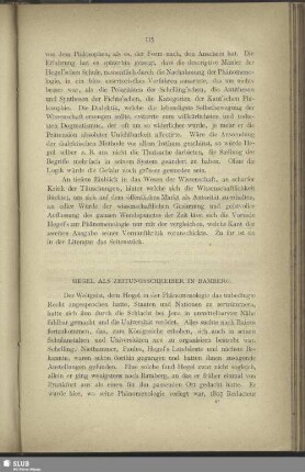 Hegel als Zeitungsschreiber in Bamberg