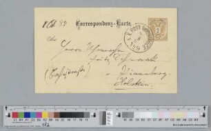 Postkarte an Caroline Brahms