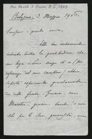 Brief an Ferruccio Busoni : 03.05.1906