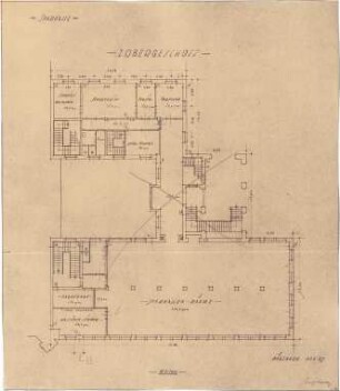 Fischer, Theodor; Würzburg, Münsterplatz; Sparkasse - Grundriss 1. OG
