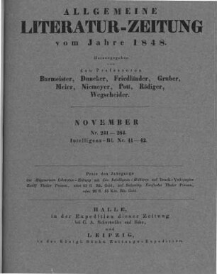 Titelblatt November 1848