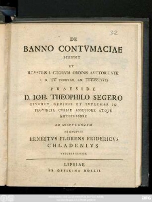 De Banno Contvmaciae
