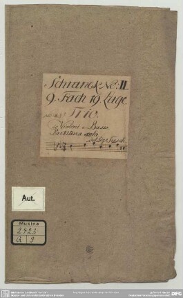 Sonatas - Mus.2423-Q-9 : vl (2), pasetel, bc - c; FaWV N:c1